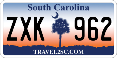 SC license plate ZXK962