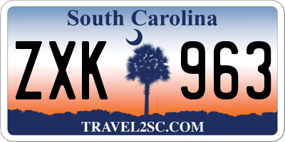 SC license plate ZXK963