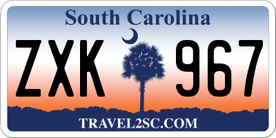 SC license plate ZXK967