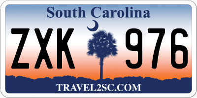 SC license plate ZXK976