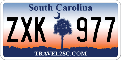 SC license plate ZXK977