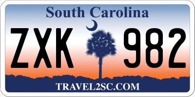 SC license plate ZXK982