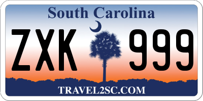 SC license plate ZXK999