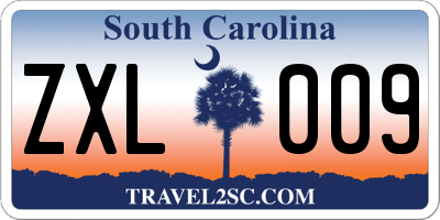 SC license plate ZXL009