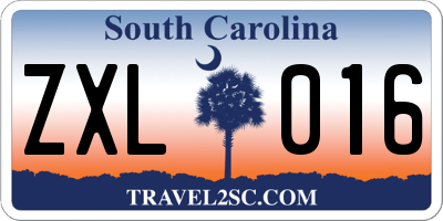 SC license plate ZXL016