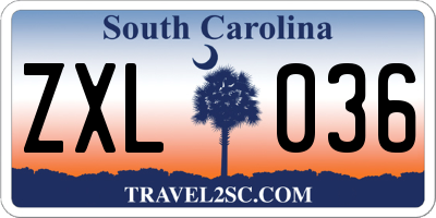 SC license plate ZXL036