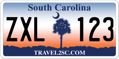 SC license plate ZXL123
