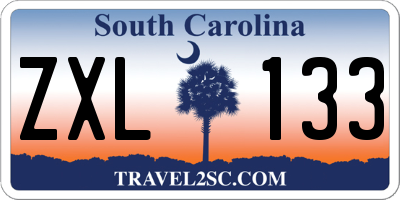 SC license plate ZXL133