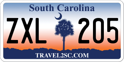 SC license plate ZXL205