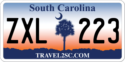 SC license plate ZXL223
