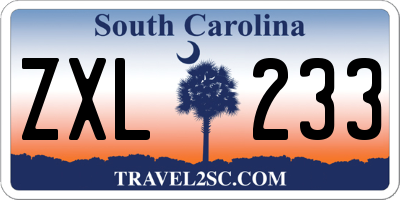SC license plate ZXL233