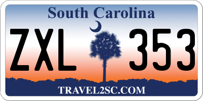 SC license plate ZXL353