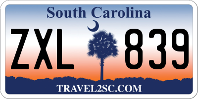 SC license plate ZXL839