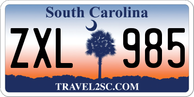 SC license plate ZXL985