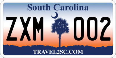 SC license plate ZXM002