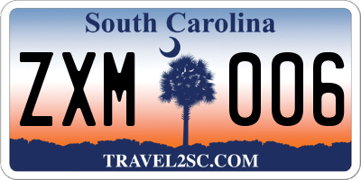 SC license plate ZXM006