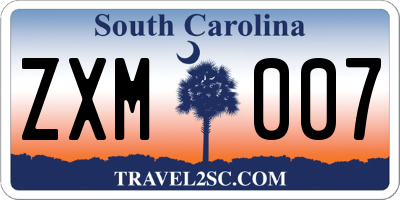 SC license plate ZXM007
