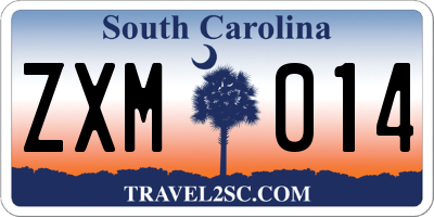 SC license plate ZXM014