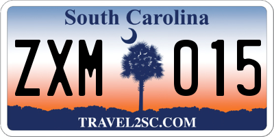 SC license plate ZXM015