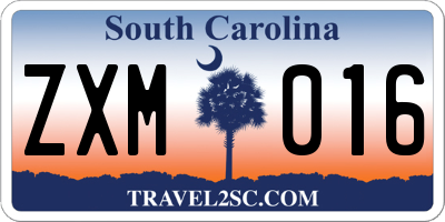 SC license plate ZXM016