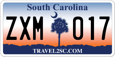SC license plate ZXM017