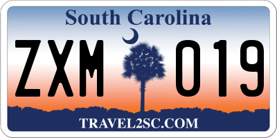SC license plate ZXM019