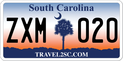 SC license plate ZXM020