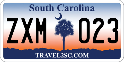 SC license plate ZXM023