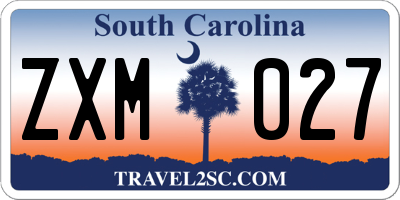 SC license plate ZXM027