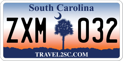 SC license plate ZXM032