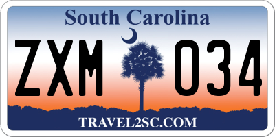 SC license plate ZXM034