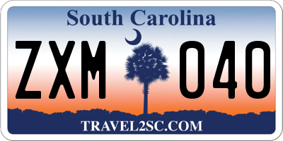 SC license plate ZXM040