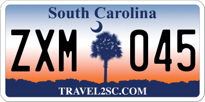 SC license plate ZXM045