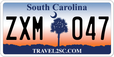 SC license plate ZXM047