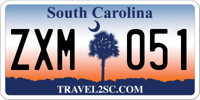 SC license plate ZXM051
