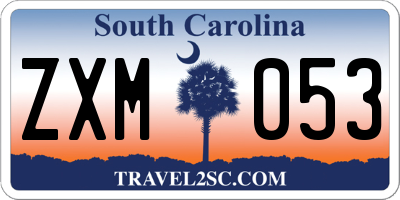 SC license plate ZXM053