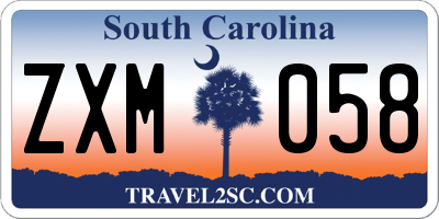 SC license plate ZXM058