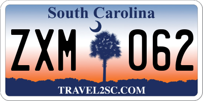 SC license plate ZXM062