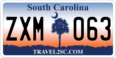 SC license plate ZXM063