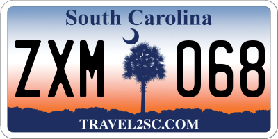 SC license plate ZXM068