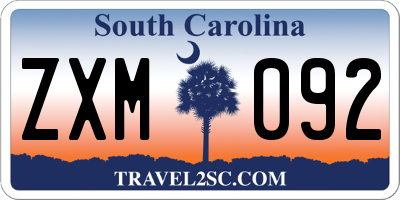 SC license plate ZXM092