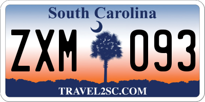 SC license plate ZXM093