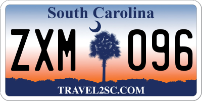 SC license plate ZXM096