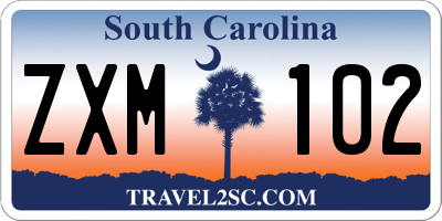 SC license plate ZXM102