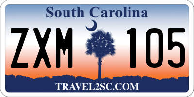 SC license plate ZXM105