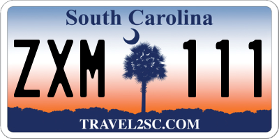 SC license plate ZXM111
