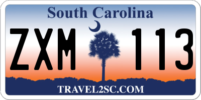 SC license plate ZXM113