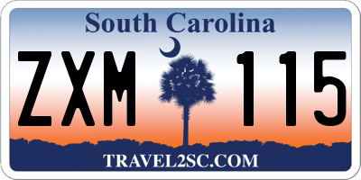 SC license plate ZXM115