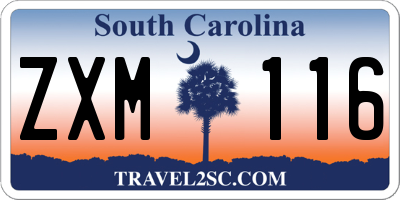 SC license plate ZXM116