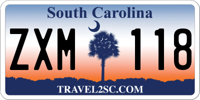 SC license plate ZXM118